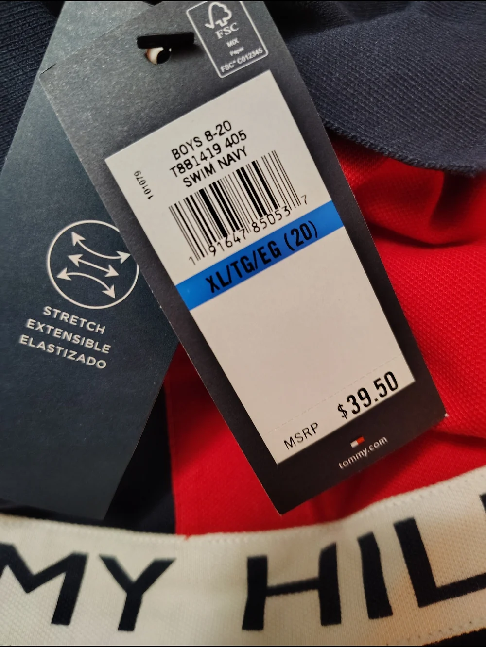 Tommy Hilfiger Navy, Red & White Logo Polo Shirt